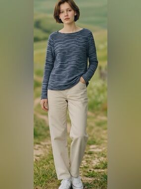 Liverpool Blue Striped Long-Sleeve Top